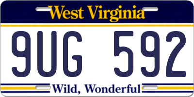 WV license plate 9UG592