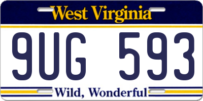 WV license plate 9UG593