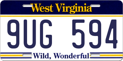 WV license plate 9UG594