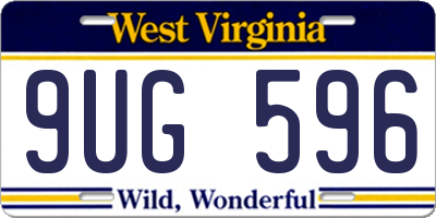 WV license plate 9UG596