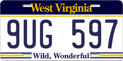 WV license plate 9UG597