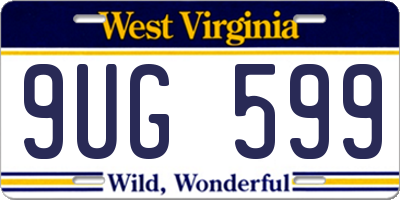 WV license plate 9UG599
