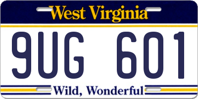 WV license plate 9UG601