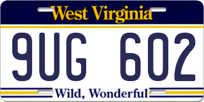 WV license plate 9UG602