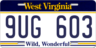 WV license plate 9UG603