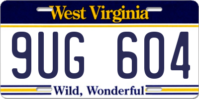 WV license plate 9UG604