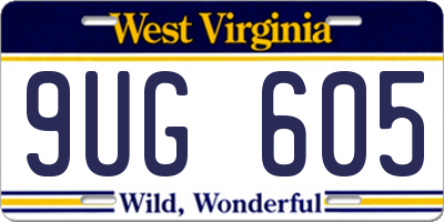 WV license plate 9UG605