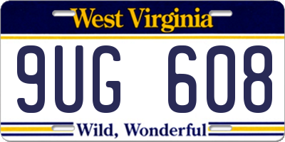 WV license plate 9UG608