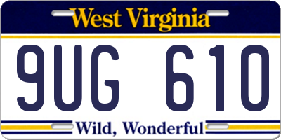 WV license plate 9UG610