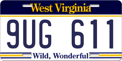WV license plate 9UG611