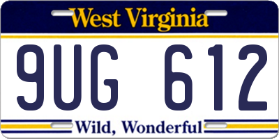 WV license plate 9UG612