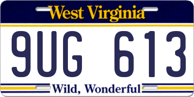 WV license plate 9UG613