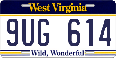 WV license plate 9UG614