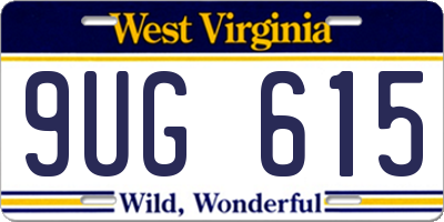 WV license plate 9UG615