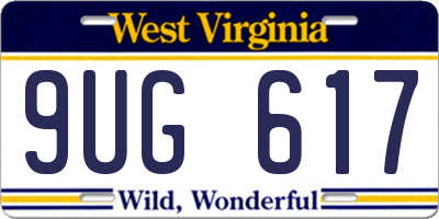 WV license plate 9UG617