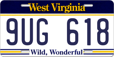 WV license plate 9UG618