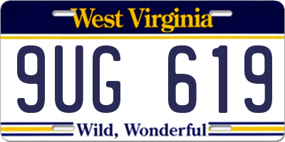 WV license plate 9UG619