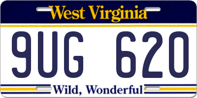 WV license plate 9UG620