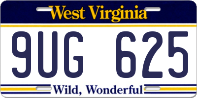 WV license plate 9UG625