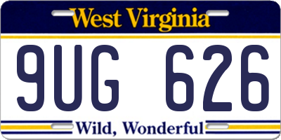 WV license plate 9UG626