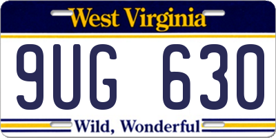 WV license plate 9UG630