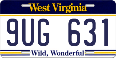 WV license plate 9UG631