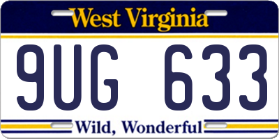 WV license plate 9UG633