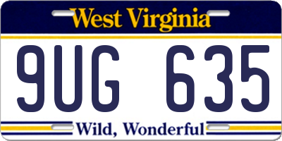 WV license plate 9UG635