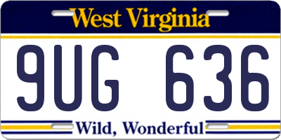 WV license plate 9UG636