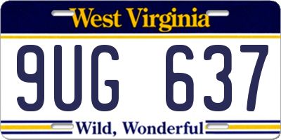 WV license plate 9UG637