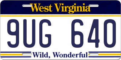 WV license plate 9UG640