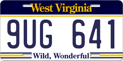 WV license plate 9UG641