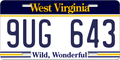 WV license plate 9UG643
