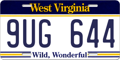 WV license plate 9UG644