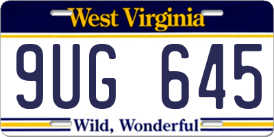 WV license plate 9UG645