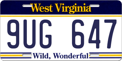 WV license plate 9UG647