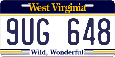 WV license plate 9UG648