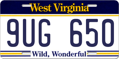 WV license plate 9UG650