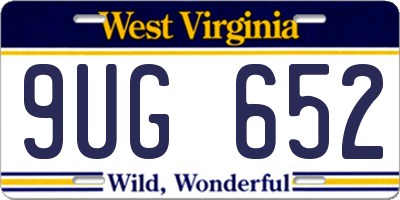 WV license plate 9UG652