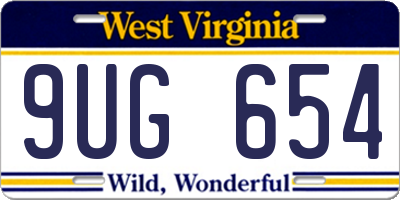 WV license plate 9UG654