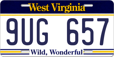 WV license plate 9UG657