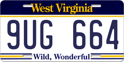 WV license plate 9UG664