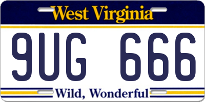 WV license plate 9UG666
