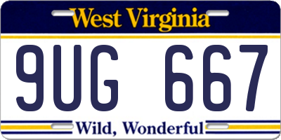 WV license plate 9UG667