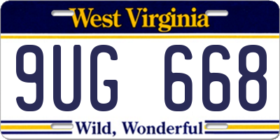 WV license plate 9UG668