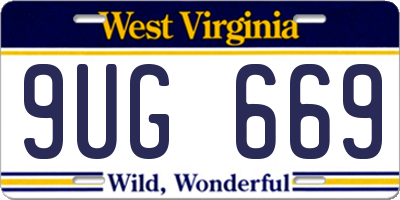 WV license plate 9UG669