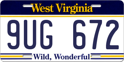 WV license plate 9UG672