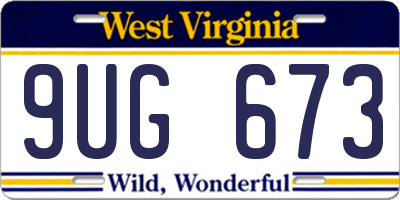 WV license plate 9UG673