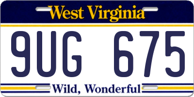 WV license plate 9UG675
