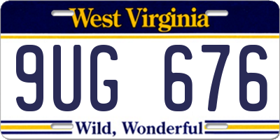 WV license plate 9UG676